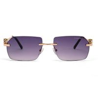Panther | Gradient Purple Medium Rim Less RECTANGLE Sunglasses for Men & Women [UV-protected]