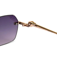 Panther | Gradient Purple Medium Rim Less RECTANGLE Sunglasses for Men & Women [UV-protected]