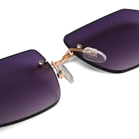 Panther | Gradient Purple Medium Rim Less RECTANGLE Sunglasses for Men & Women [UV-protected]