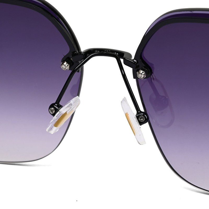 Parion Black Medium Full Rim Pentagon Sunglasses for Women — Hashtag Eyewears