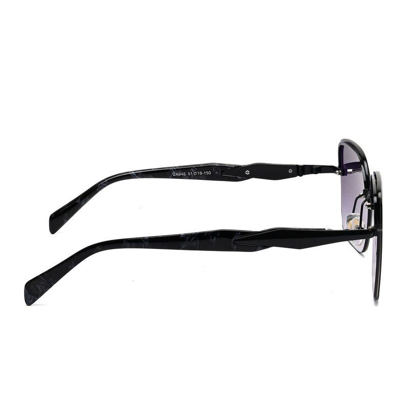 Parion Black Medium Full Rim Pentagon Sunglasses for Women — Hashtag Eyewears