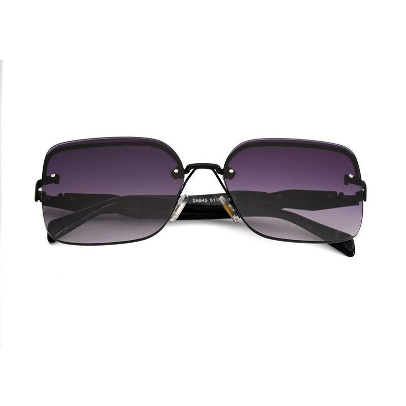 Parion Black Medium Full Rim Pentagon Sunglasses for Women — Hashtag Eyewears