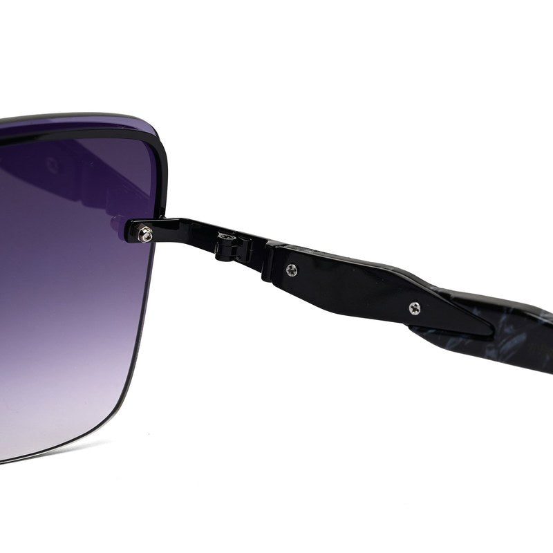 Parion Black Medium Full Rim Pentagon Sunglasses for Women — Hashtag Eyewears
