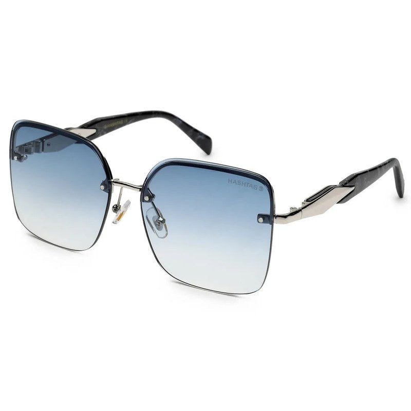 Parion Gradient Black and Silver Medium Full Rim Oversized Sunglasses for Women — Hashtag Eyewears