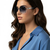 Parion Gradient Black and Silver Medium Full Rim Oversized Sunglasses for Women — Hashtag Eyewears