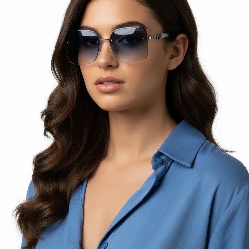 Parion Gradient Black and Silver Medium Full Rim Oversized Sunglasses for Women — Hashtag Eyewears