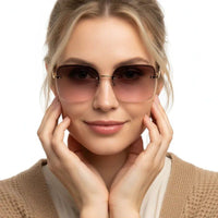 Parion Gradient Brown & Pink Medium Full Rim Oversized Sunglasses for Women — Hashtag Eyewears