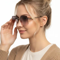 Parion Gradient Brown & Pink Medium Full Rim Oversized Sunglasses for Women — Hashtag Eyewears