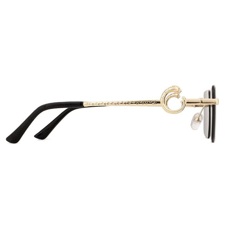 Phantoria Black Small Rim Less Rectangle Sunglasses for Men & Women — Hashtag Eyewears