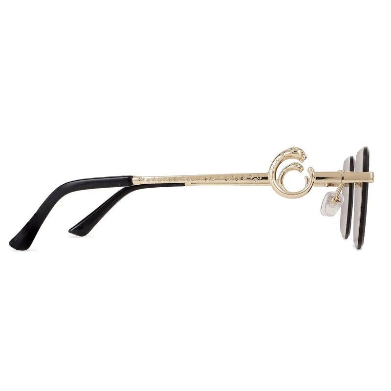 Phantoria Brown Small Rim Less Rectangle Sunglasses for Men & Women — Hashtag Eyewears