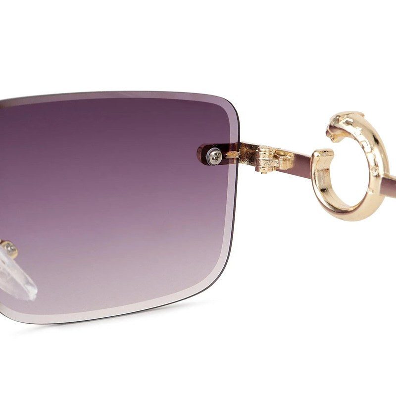 Phantoria Gradient Purple Small Rim Less Rectangle Sunglasses for Men & Women — Hashtag Eyewears