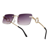 Phantoria Gradient Purple Small Rim Less Rectangle Sunglasses for Men & Women — Hashtag Eyewears