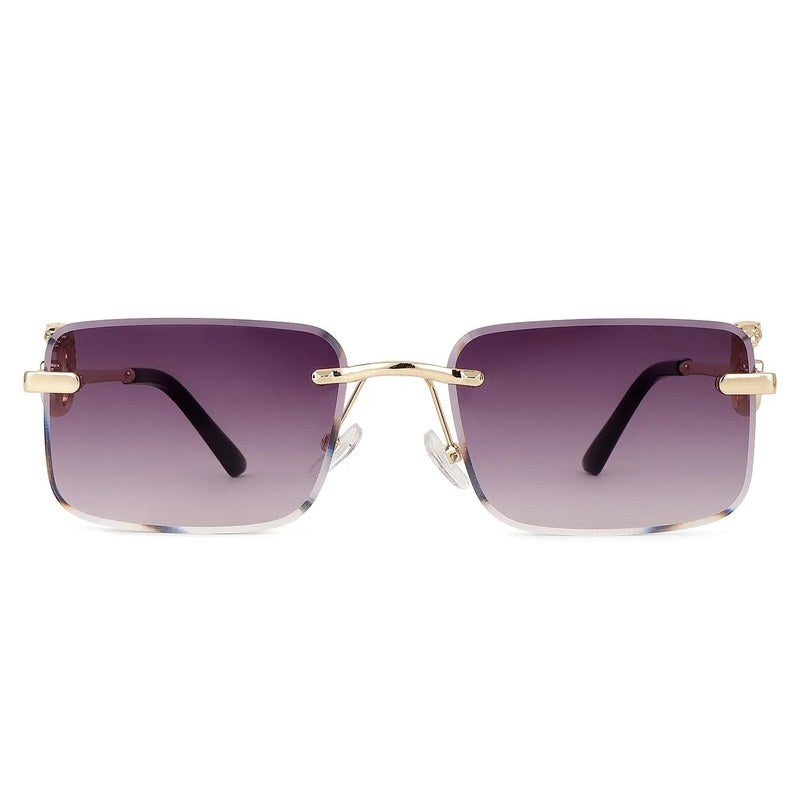 Phantoria Gradient Purple Small Rim Less Rectangle Sunglasses for Men & Women — Hashtag Eyewears