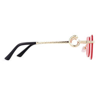 Phantoria Red Small Rim Less Rectangle Sunglasses for Men & Women — Hashtag Eyewears