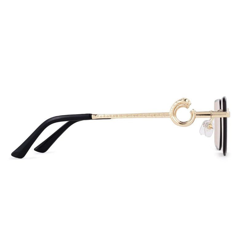 Phantoria | Yellow Small Rim Less Rectangle Sunglasses for Men & Women [UV-protected]
