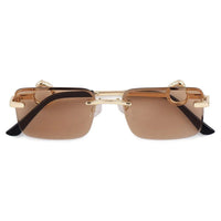 Phantoria Yellow Small Rim Less Rectangle Sunglasses for Men & Women — Hashtag Eyewears