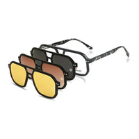 Phoenix | Black Texture Medium Full Rim Heptagonal Clip-on for Men [Clip-on]