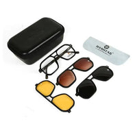 Phoenix | Brown Leaf Texture Medium Full Rim Heptagonal Clip-on for Men [Clip-on]