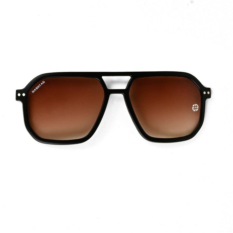 Phoenix | Brown Leaf Texture Medium Full Rim Heptagonal Clip-on for Men [Clip-on]