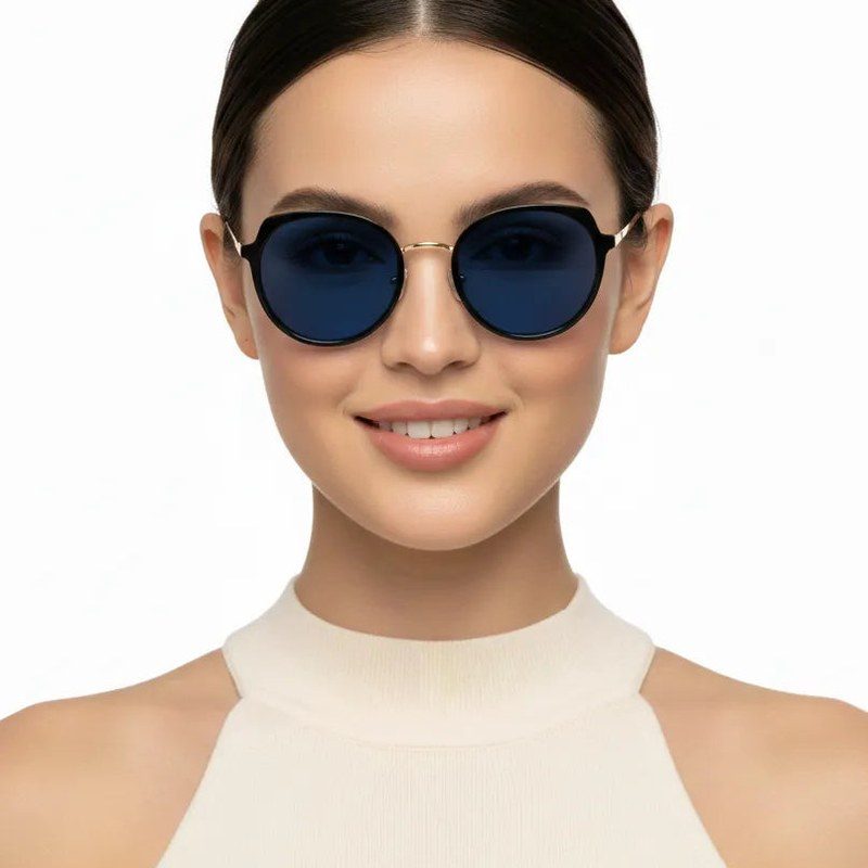 Photogrey Black & Golden Medium Full Rim Round Sunglasses for Men & Women — Hashtag Eyewears