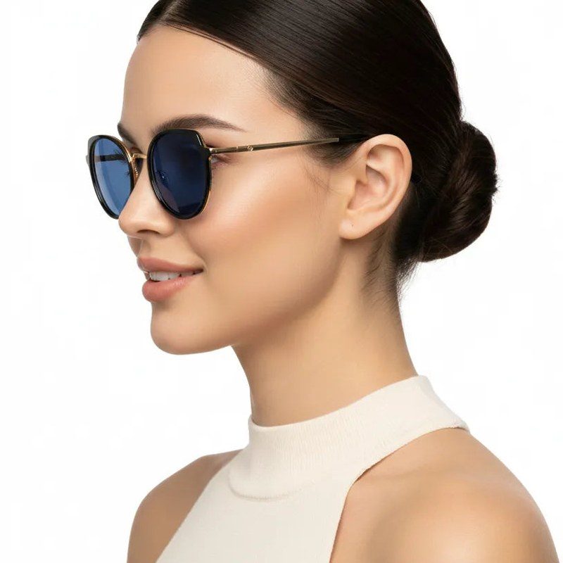Photogrey Black & Golden Medium Full Rim Round Sunglasses for Men & Women — Hashtag Eyewears