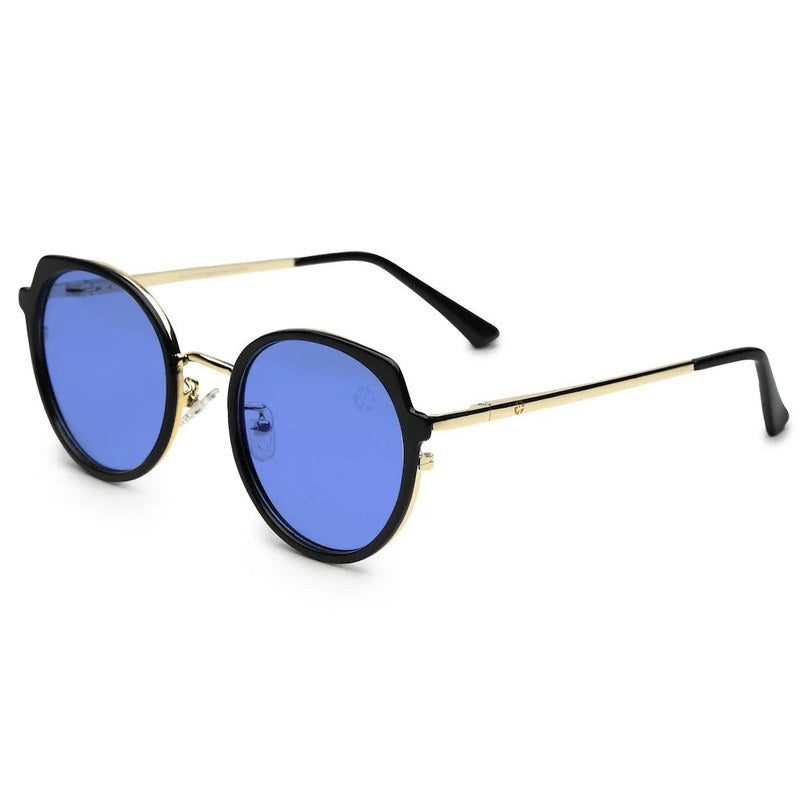 Photogrey Black & Golden Medium Full Rim Round Sunglasses for Men & Women — Hashtag Eyewears