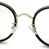 Photogrey Black & Golden Medium Full Rim Round Sunglasses for Men & Women — Hashtag Eyewears