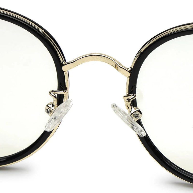 Photogrey Black & Golden Medium Full Rim Round Sunglasses for Men & Women — Hashtag Eyewears