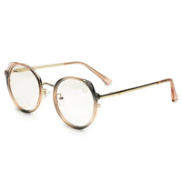 Photogrey Gradient Brown & Golden Medium Full Rim Round Sunglasses for Men & Women — Hashtag Eyewears