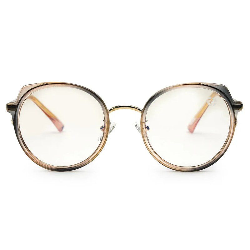 Photogrey Gradient Brown & Golden Medium Full Rim Round Sunglasses for Men & Women — Hashtag Eyewears