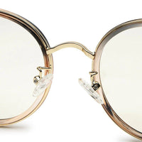 Photogrey Gradient Brown & Golden Medium Full Rim Round Sunglasses for Men & Women — Hashtag Eyewears