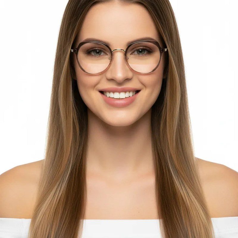 Photogrey Gradient Brown & Golden Medium Full Rim Round Sunglasses for Men & Women — Hashtag Eyewears