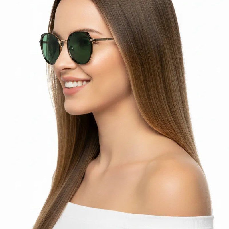 Photogrey Gradient Brown & Golden Medium Full Rim Round Sunglasses for Men & Women — Hashtag Eyewears