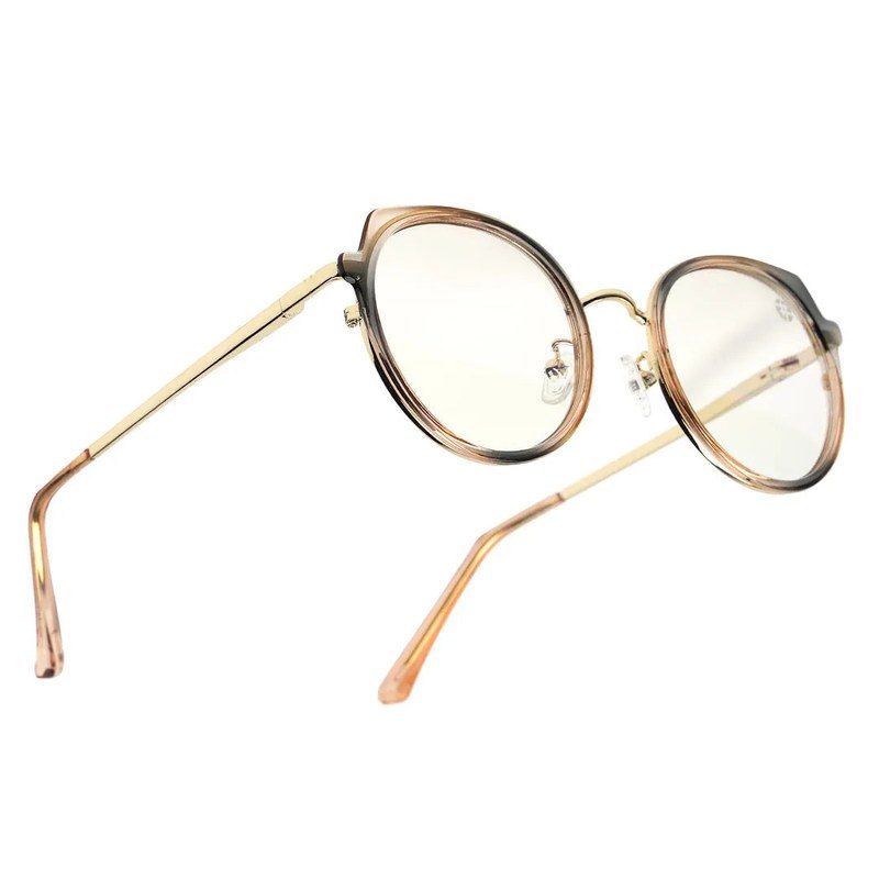 Photogrey Gradient Brown & Golden Medium Full Rim Round Sunglasses for Men & Women — Hashtag Eyewears