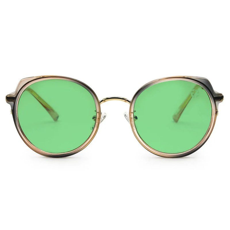 Photogrey Gradient Brown & Golden Medium Full Rim Round Sunglasses for Men & Women — Hashtag Eyewears