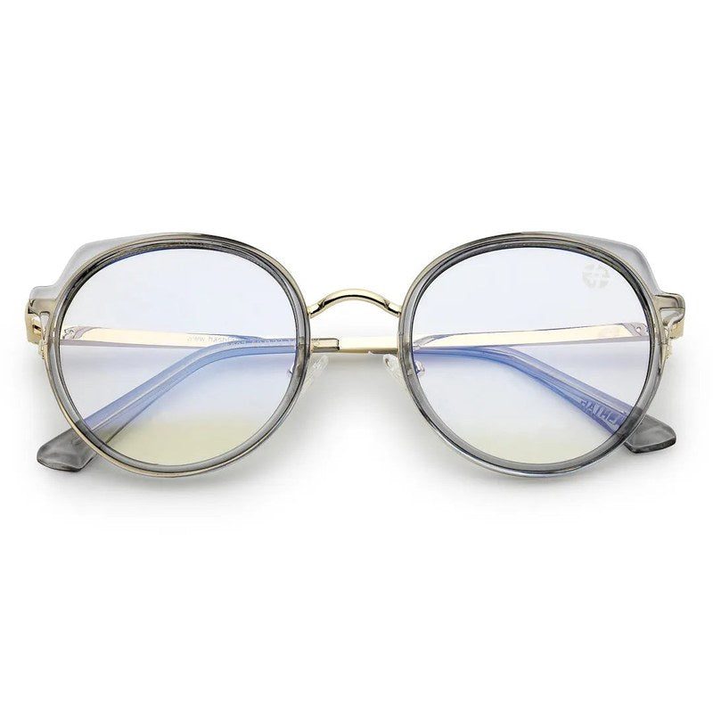 Photogrey Grey & Golden Medium Full Rim Round Sunglasses for Men & Women — Hashtag Eyewears
