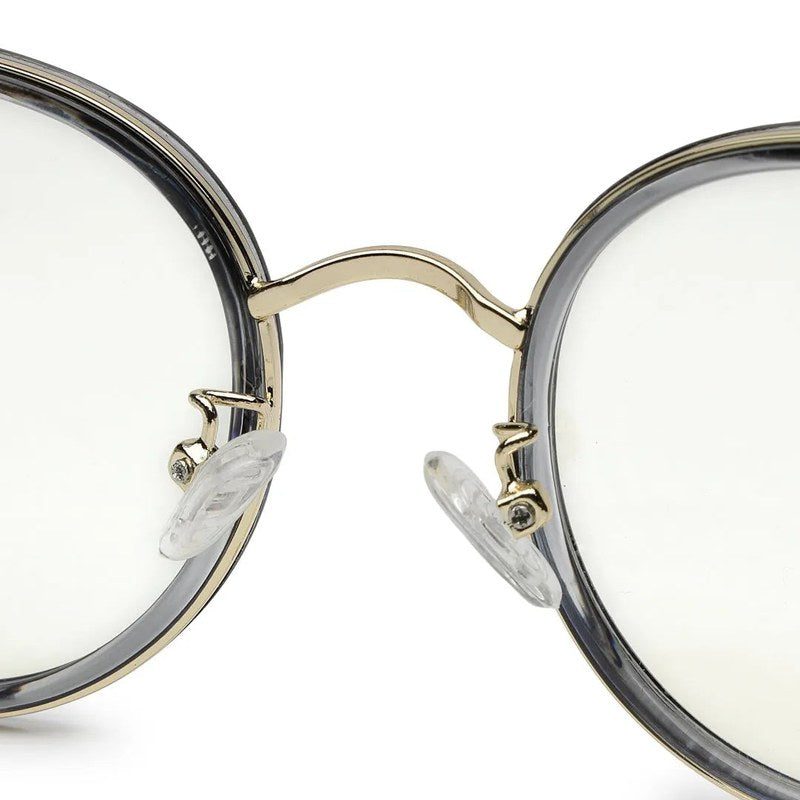 Photogrey Grey & Golden Medium Full Rim Round Sunglasses for Men & Women — Hashtag Eyewears