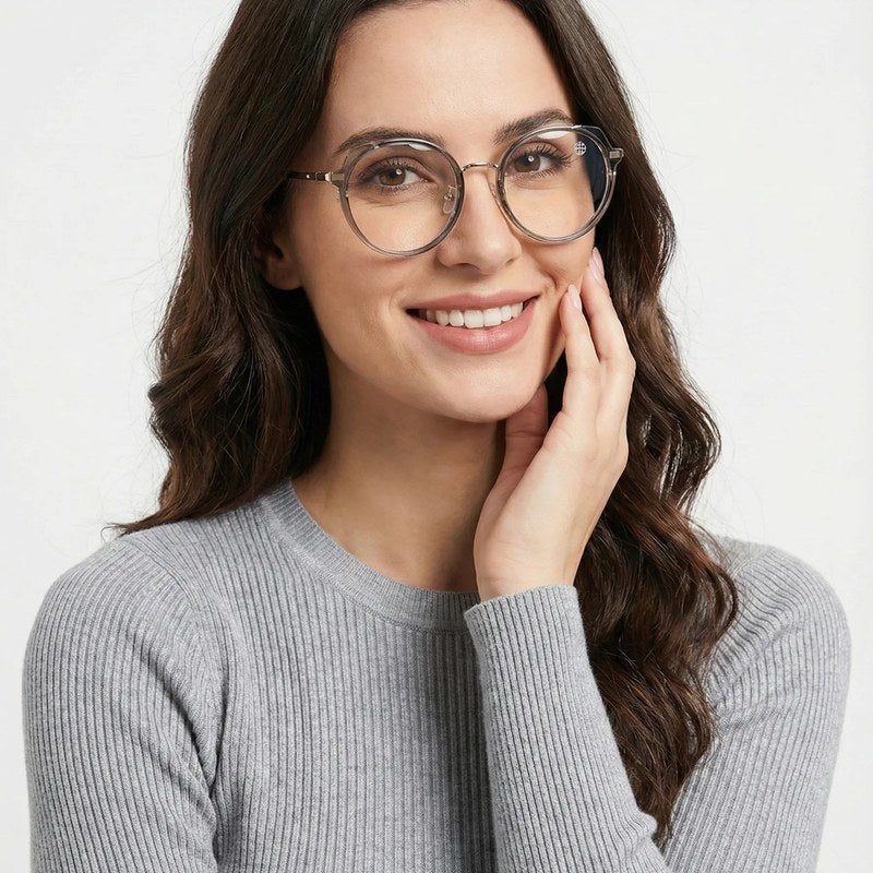 Photogrey Grey & Golden Medium Full Rim Round Sunglasses for Men & Women — Hashtag Eyewears