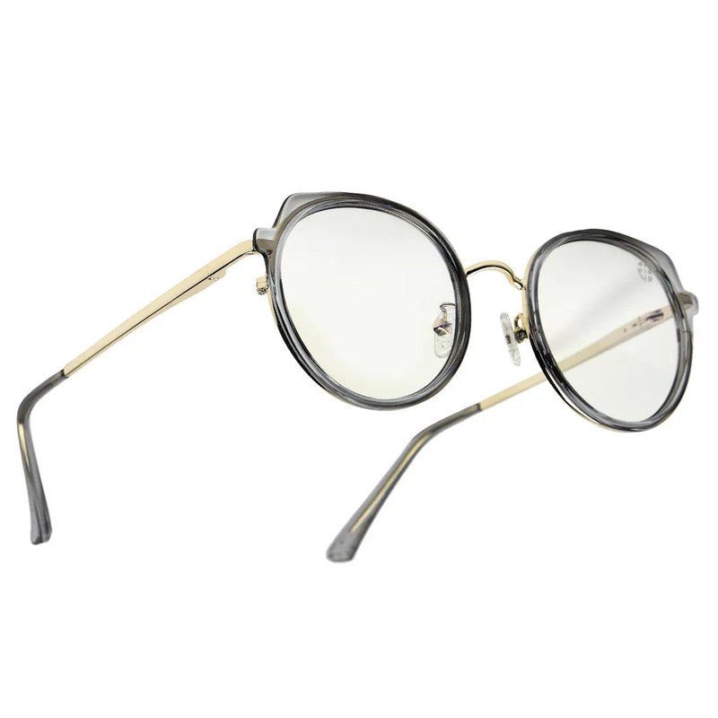 Photogrey Grey & Golden Medium Full Rim Round Sunglasses for Men & Women — Hashtag Eyewears
