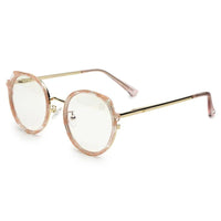 Photogrey Texture Pink & Golden Medium Full Rim Round Sunglasses for Men & Women — Hashtag Eyewears