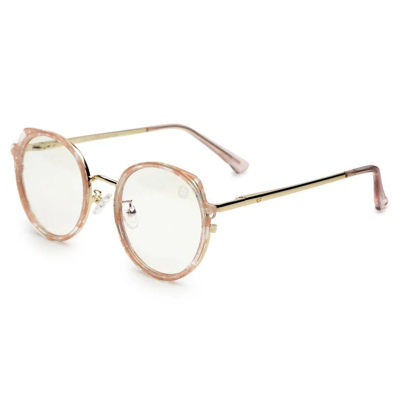 Photogrey Texture Pink & Golden Medium Full Rim Round Sunglasses for Men & Women — Hashtag Eyewears