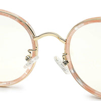 Photogrey Texture Pink & Golden Medium Full Rim Round Sunglasses for Men & Women — Hashtag Eyewears