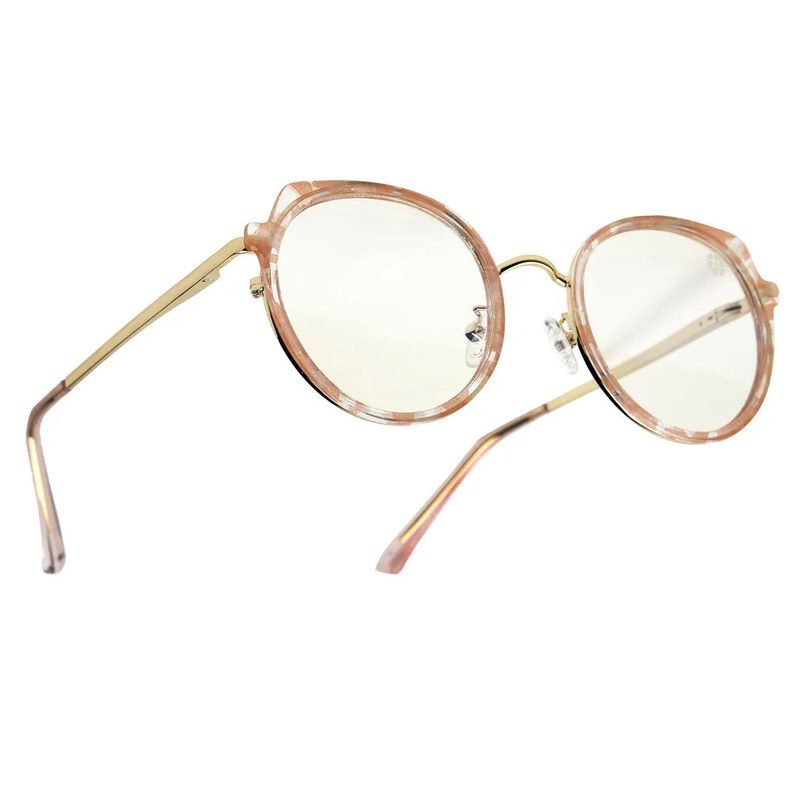 Photogrey Texture Pink & Golden Medium Full Rim Round Sunglasses for Men & Women — Hashtag Eyewears