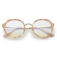 Photogrey Texture Pink & Golden Medium Full Rim Round Sunglasses for Men & Women — Hashtag Eyewears