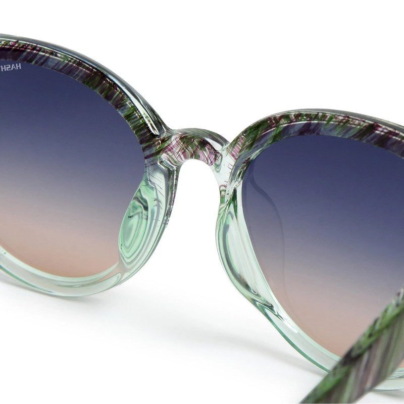 Pinnacle Black Green Texture Medium Full Rim Round Sunglasses for Men & Women — Hashtag Eyewears
