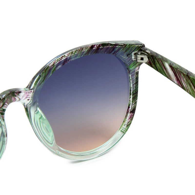 Pinnacle Black Green Texture Medium Full Rim Round Sunglasses for Men & Women — Hashtag Eyewears