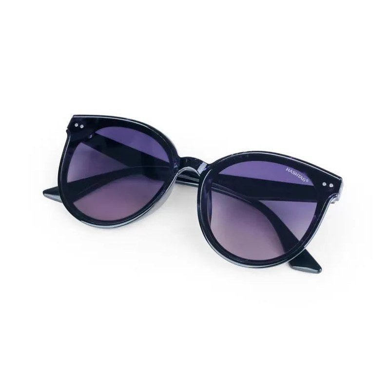 Pinnacle Black Purple Texture Medium Full Rim Round Sunglasses for Men & Women — Hashtag Eyewears