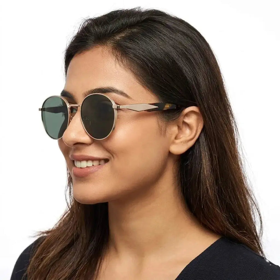 Platinum | Green Medium Full Rim Oval Sunglasses for Men & Women [UV-protected]