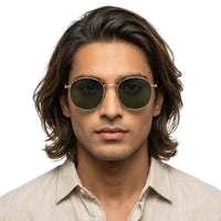 Platinum | Green Medium Full Rim Oval Sunglasses for Men & Women [UV-protected]
