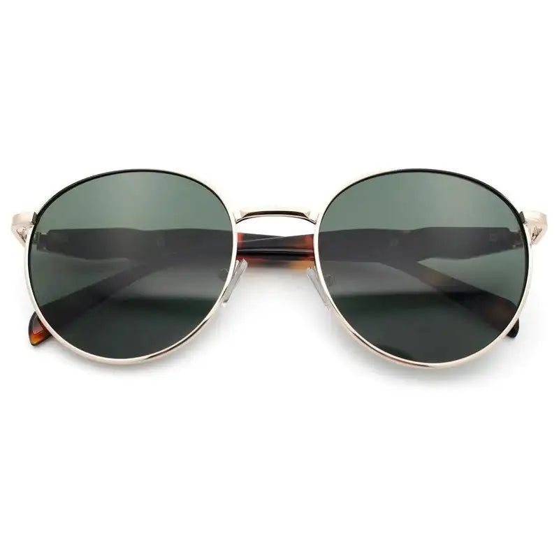 Platinum | Green Medium Full Rim Oval Sunglasses for Men & Women [UV-protected]